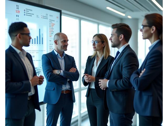 Equipo de consultores colaborando estratégicamente
