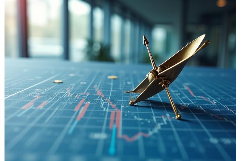 Gráfico de crecimiento empresarial representando la planificación estratégica